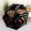 1PC Bunny Floral Automatic Folding Umbrella Portable Collapsible 8-Rib Umbrella for All Seasons, Casual Outdoor Accessory, A06