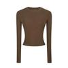 Women's Slim-Fit Long-Sleeve Top - High-End Round Neck Tee for Spring/Autumn