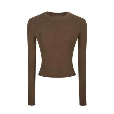 Women's Slim-Fit Long-Sleeve Top - High-End Round Neck Tee for Spring/Autumn