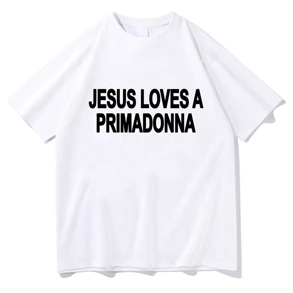 

Jesus Loves A Primadonna Tee Nessa Barrett Pure Cotton Tshirts Women Unisex Round Neck Short Sleeve Tops Clothes Gift for Fans M