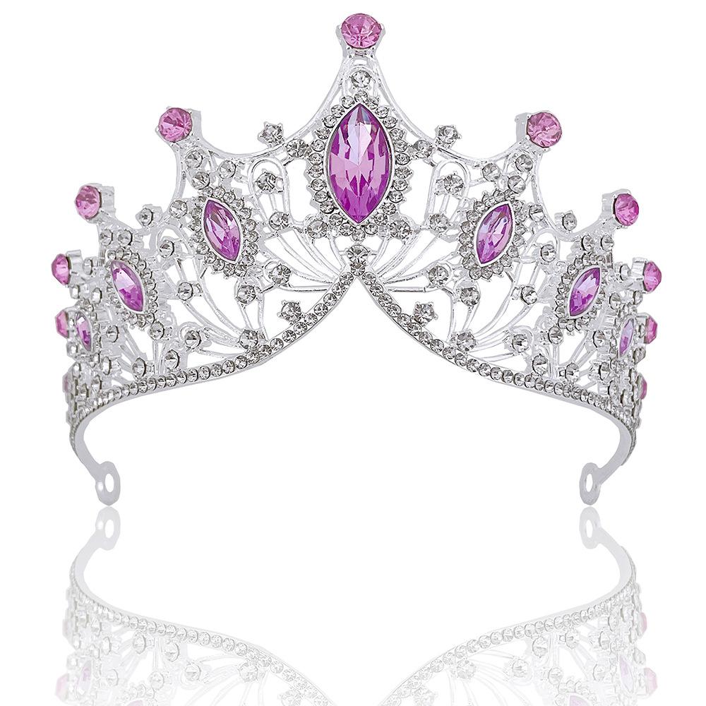 New Violet Rhinestone Bridal Crown Wedding Dress Accessories Bridal Tiara Hair Accessories