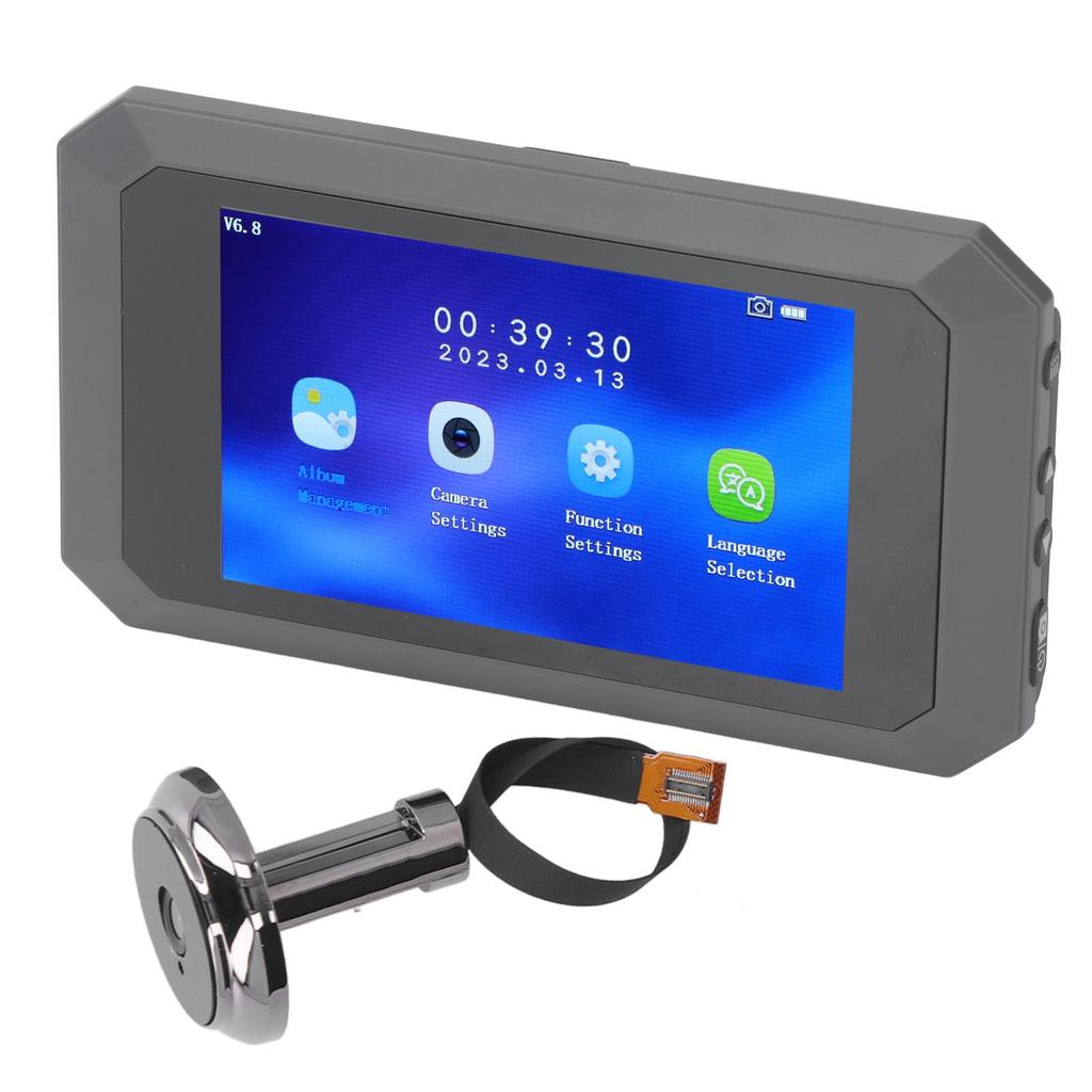 1080P Video Door Bell with 3.97 Inch Color Display Peep Hole Camera 1400mAh Battery