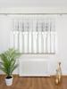 Ready-made Curtain Made of Marquisette 400x145 Cm - 3D Embroidery and Bows, Gathering Tape, White