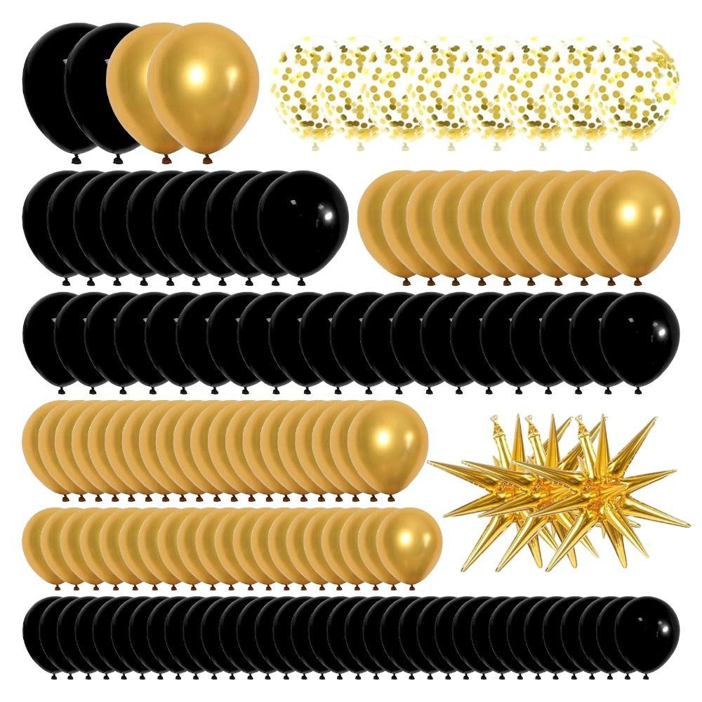 

Латексные черные воздушные шары, гирлянды, украшения для вечеринок, золотые мужчины