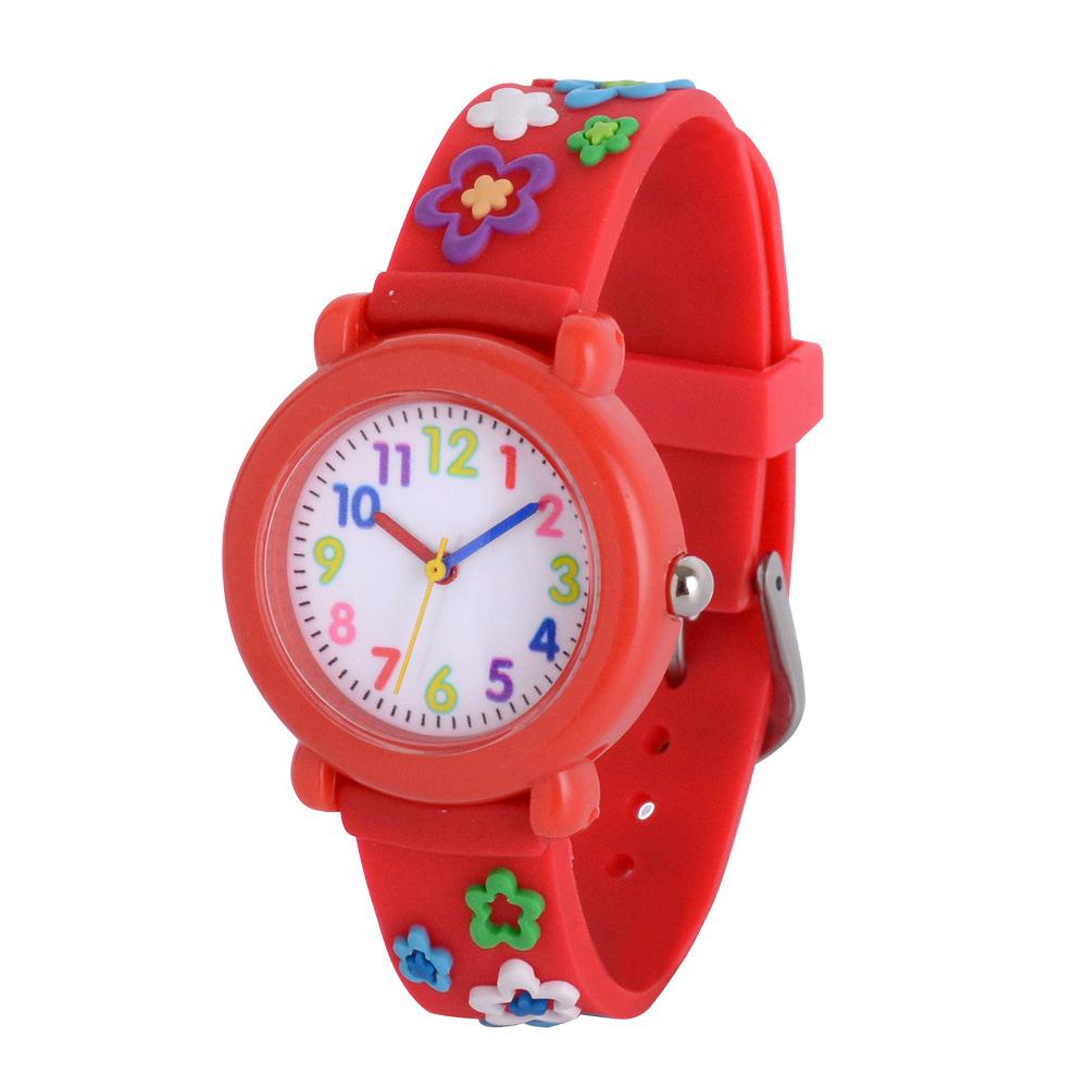 Kids' Cartoon Quartz Watch: 3D Strap, Round Case, Waterproof, Simple Design