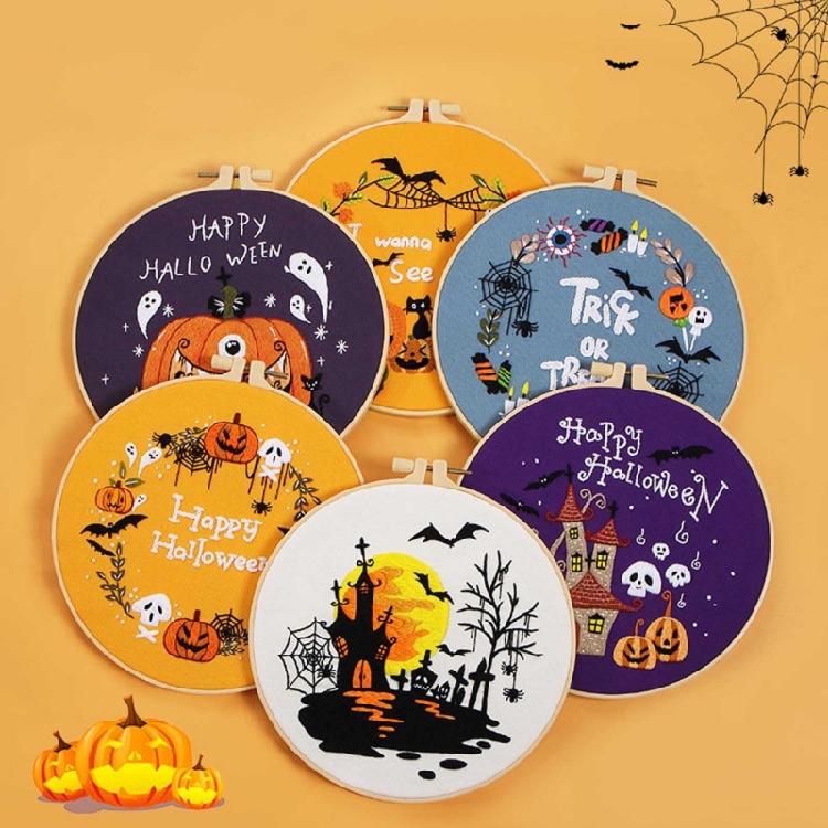Embroidery Stitches Practice Embroidery Kits for Beginner with Halloween Pattern