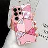 Rosa texturierte metallische Lackglas-Handyhülle geeignet für Samsung Galaxy S26 S25 S24 S23 S22 S21 S20 FE/Ultra/Plus sturzfest