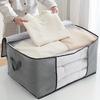 Storage Bag Fabric Clear Window and Handles Large Capacity Closet Organizer for Clothes Quilts Wardrobe Space Saver for Home