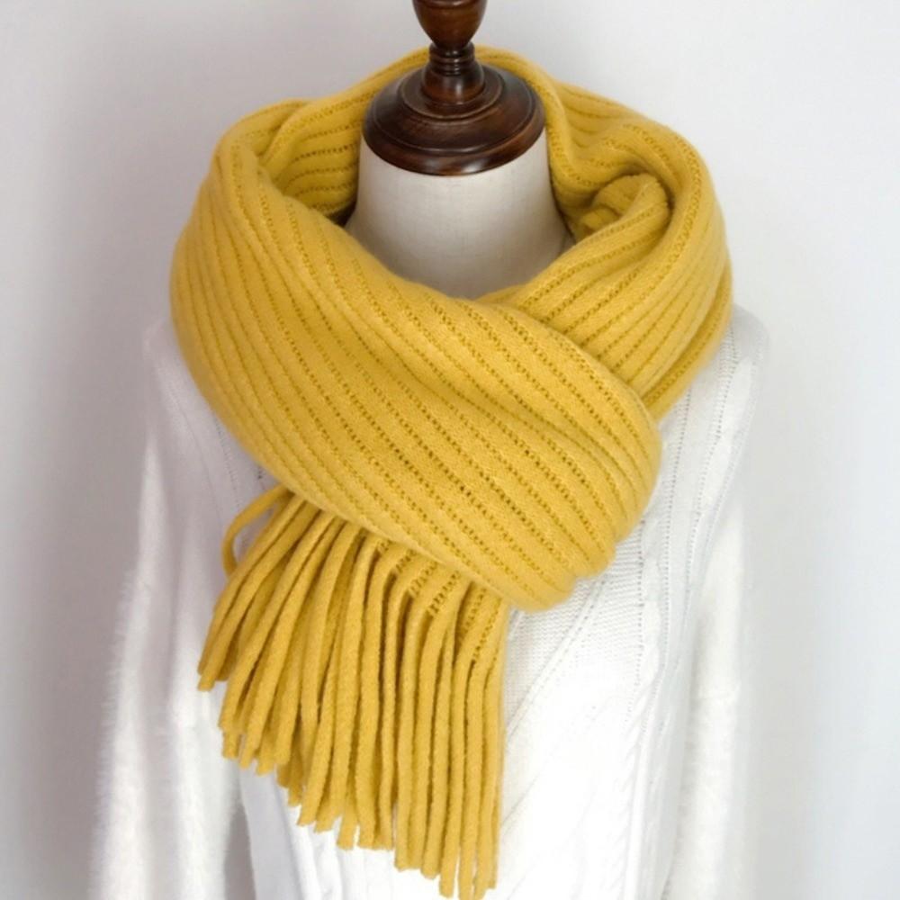 Windproof Thermal Neck Warmer Solid Color Long Scarves Fashion Wrap Shawls For Women