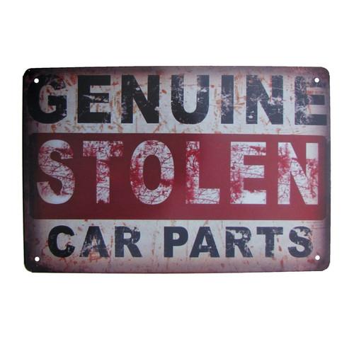 

Funny Metal Genuine Stolen Car Part Sign Novelty Man Cave Garage Shop Wall DecorAluminum 30x40cm(11.8x15.7inch)