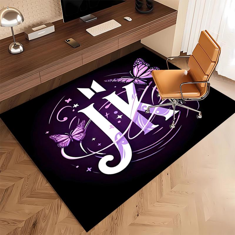 1pc BTS logo Print Area Rug - Soft, Washable Non-Slip Indoor Mat, Living Room, Home Office Decorative Rug,Office Decorative