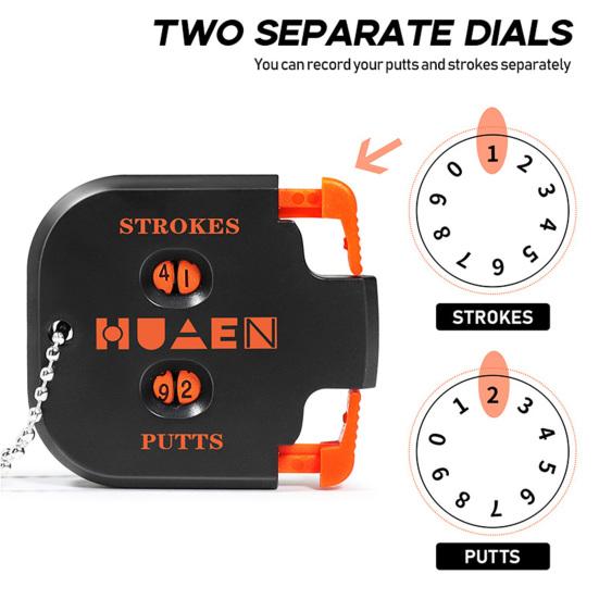 Golf Score Counter with Portable Bead Chain 2 Digit Strokes Putts Counting Tool Golf Game Scorekeeper Outdoor Sports Score Clicker Counter Scorer