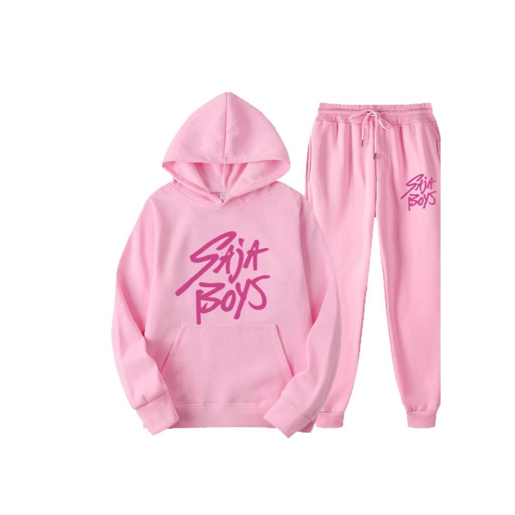 New Saja Boys Sweater Two-piece Men's and Women's Fleece Hoodie Set