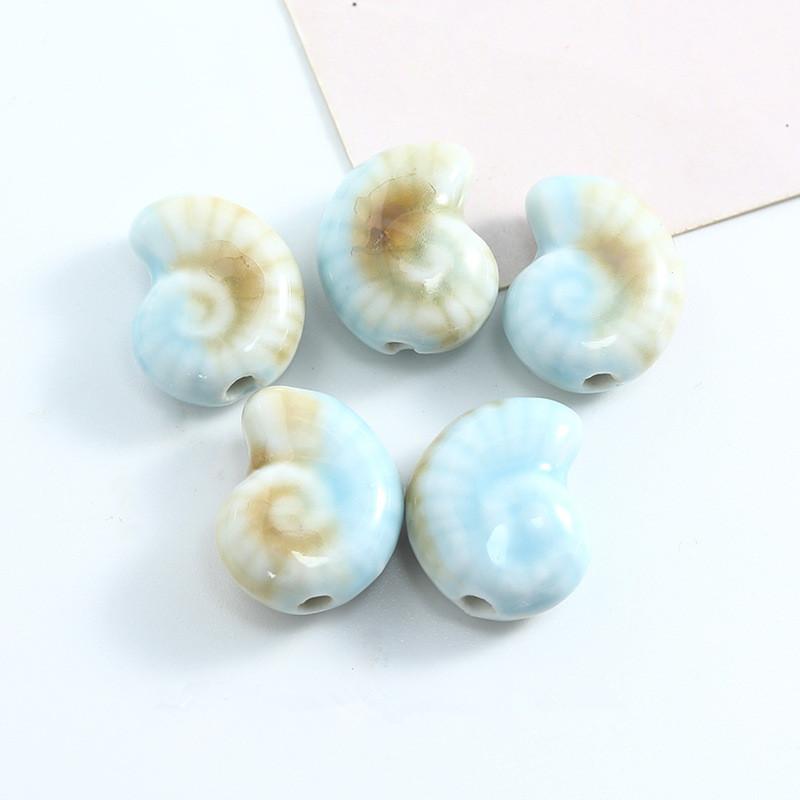 5pcs/Lot Mix Ceramics Shell Conch Spacer Beads For Jewelry Making Supplies Ocean Animal Loose Bead DIY Necklace Earring Finding