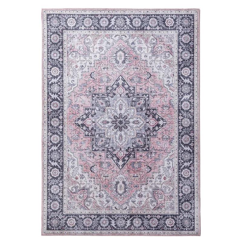 Light Luxury Vintage Living Room Carpet Coffee Tables Area Foot Mat Washable Kitchen Non-Slip Doormat Decoration Rug for Bedroom