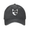 Vintage Cool Siberian Husky Baseball Cap Men Women Distressed Cotton Headwear Lovely Dog Funny Outdoor Summer Caps Hat