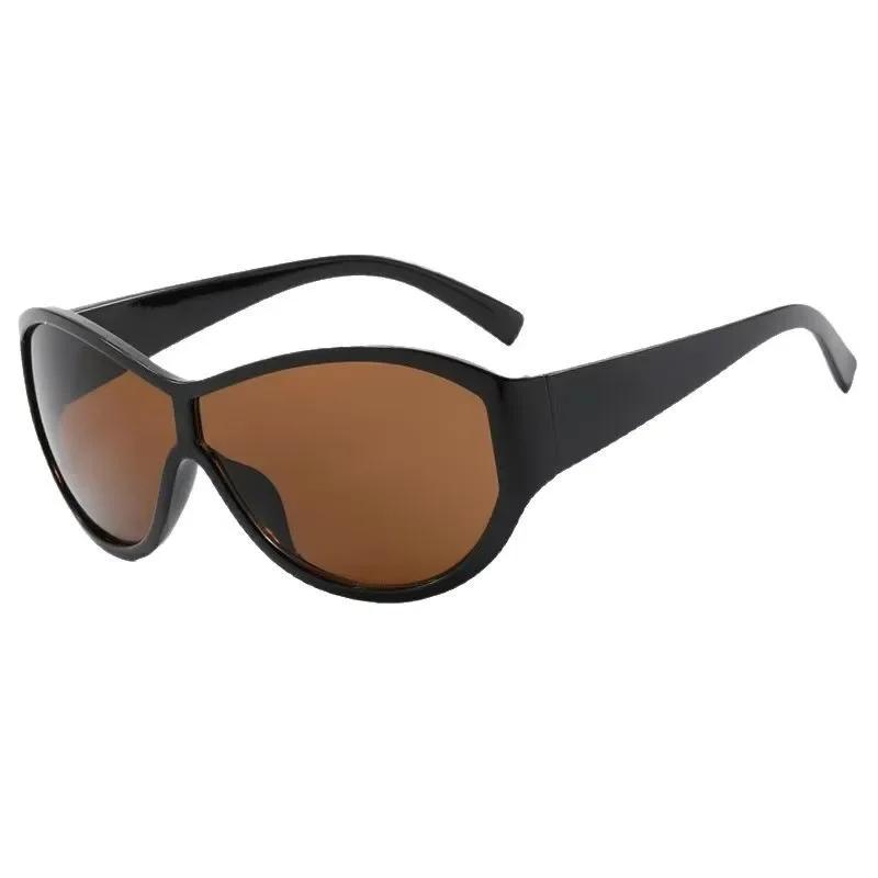 New Large Frame Frog Eyeglasses Fashionable Windproof Retro Slimming Sunscreen Korean Style Sunglasses for Men And Women