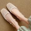 2025 Versatile Solid Color Summer Sandals Women's Pointed Toe Shoes Covered Toe Shoes Fashion Hollow High Heels Women's Sandals