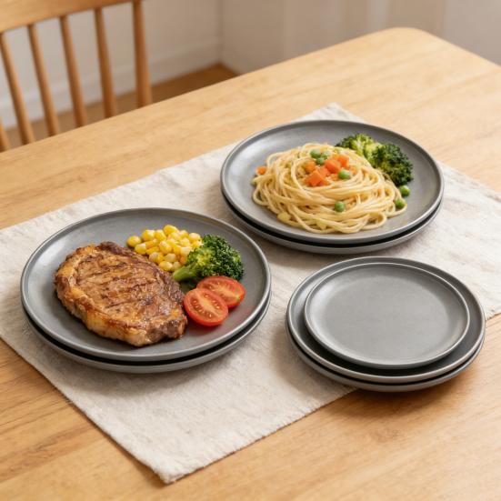 Stainless Steel Double Layer Tray Heat-Resistant Serving Platter for BBQ Steak Western Cuisine Dishwasher