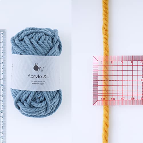 Acrylo XL Extra Thick Wool Yarn, 50g (approx. 27m), Made in Japan, 5-Ball Set (107. Beige)