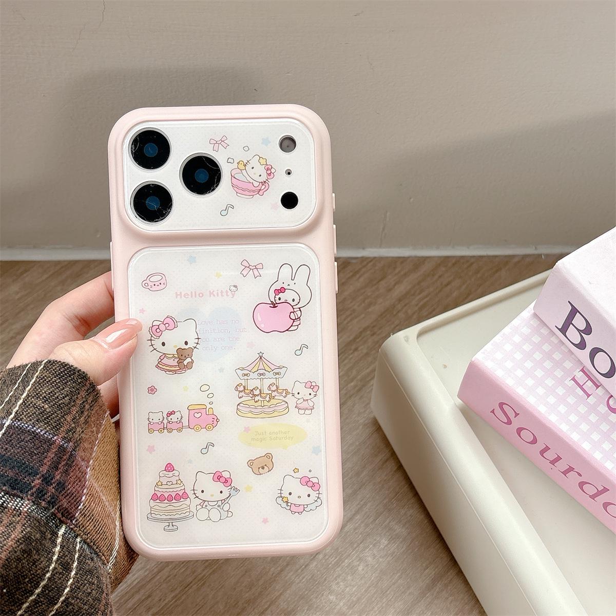 

Large Window Carousel Cat & Rabbit Phone Case for iPhone 15/14, Compatible with Apple Phone 17/16/15 Pro Max iPhone 17 Pro