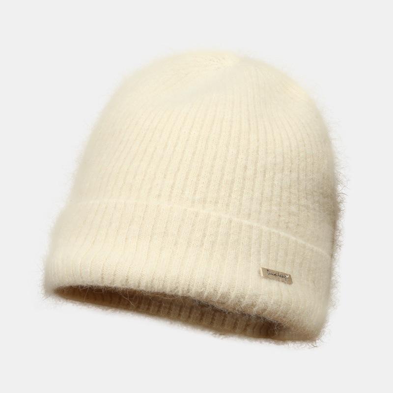 Autumn and winter hat rabbit fur knitted hat ear protection warm wool hat women's new versatile headgear hairy cold hat