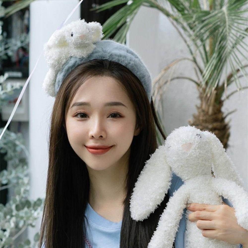 Makeup Headband Width Hair Hoop Wash Face Hair Band Cartoon Plush Headband Women Hair Accessories