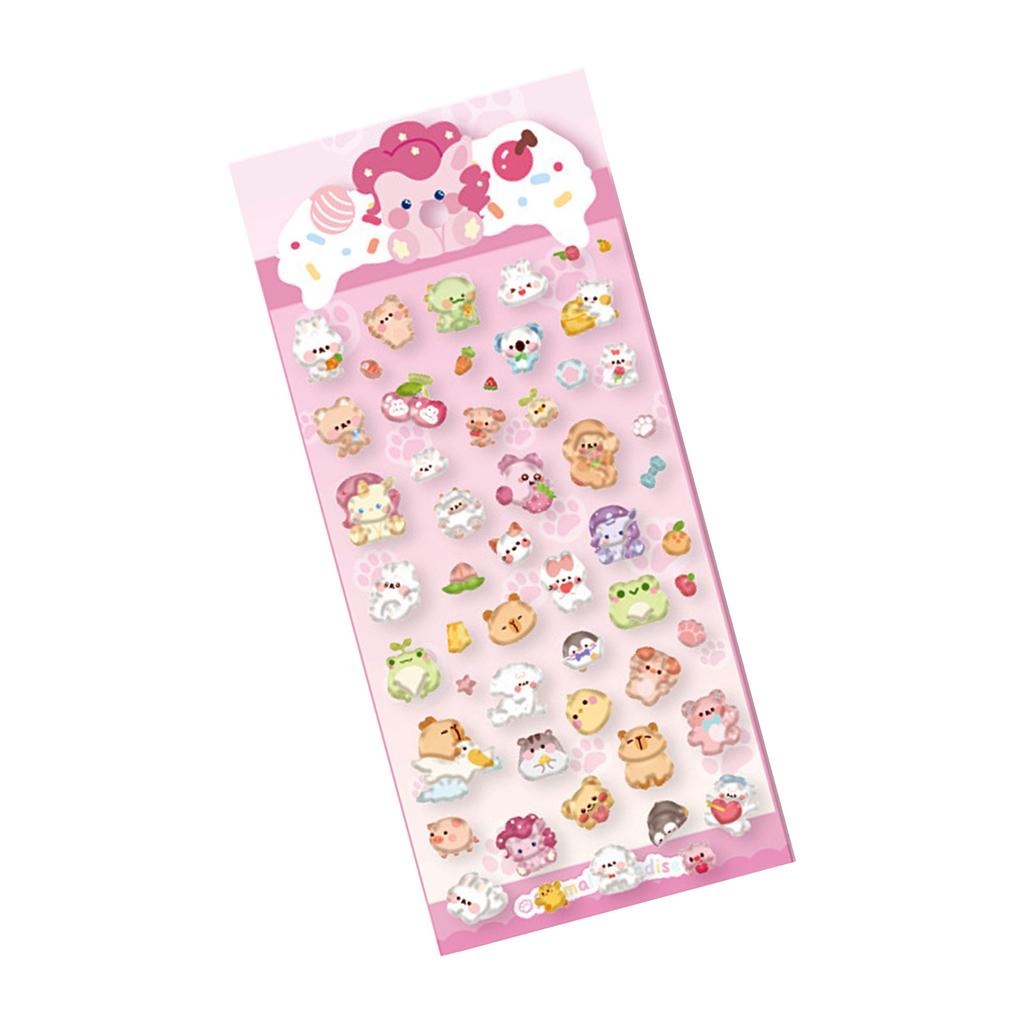 Cartoon 3D Stickers Water Resistant Animal Butterfly Sticker for Planner Pencil Box Phone Case Water Bottle Skateboards