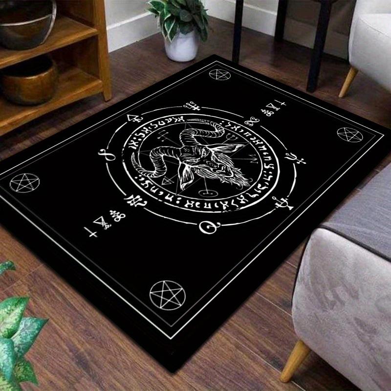 800gsm Crystal Velvet Goat Head Satan Carpet - Home Decor,Bedroom Door Mat,Non-Slip,Wear Resistant,Protective Mat,Machine Washable