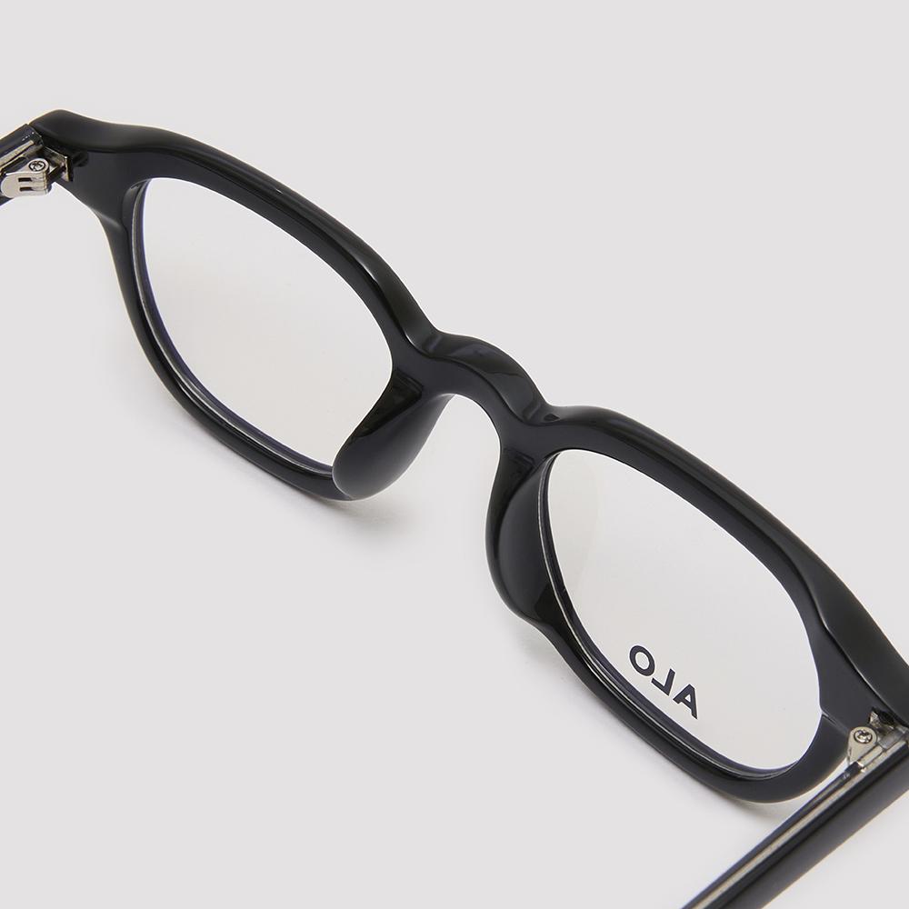 Alloaiweeo [Essential] Al5503 0909G Essential Square Black Eyeglass Frame Blue Light Blocking Lens Selection