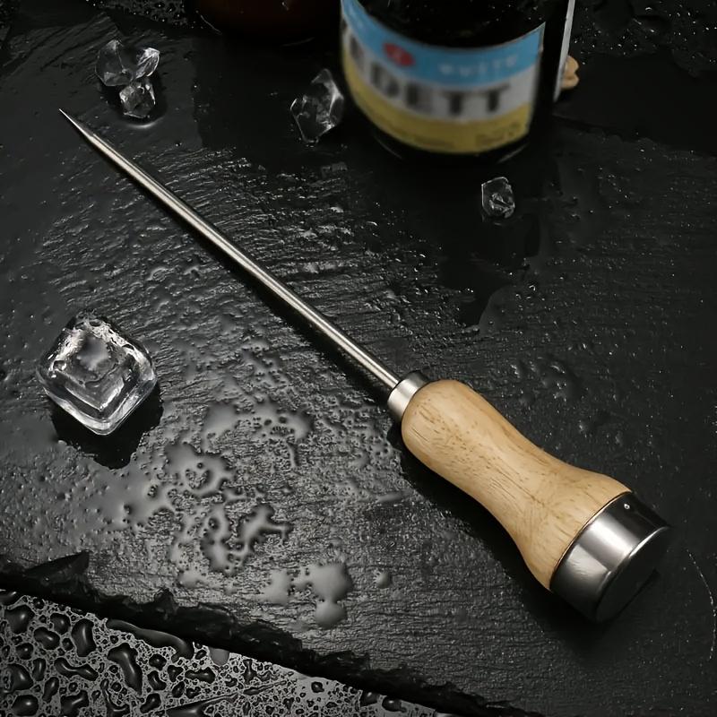 1PC Stainless Steel Ice Hammer with Non-slip Wooden Handle | Ideal for Breaking Ice Cubes in Kitchens and Camping, 304 Stainless Steel