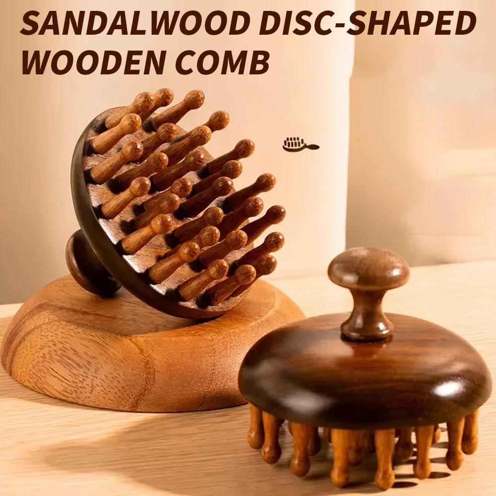 1Pc Disc Wooden Scalp Massager Head Massager Massage Comb Hair Meridian Comb