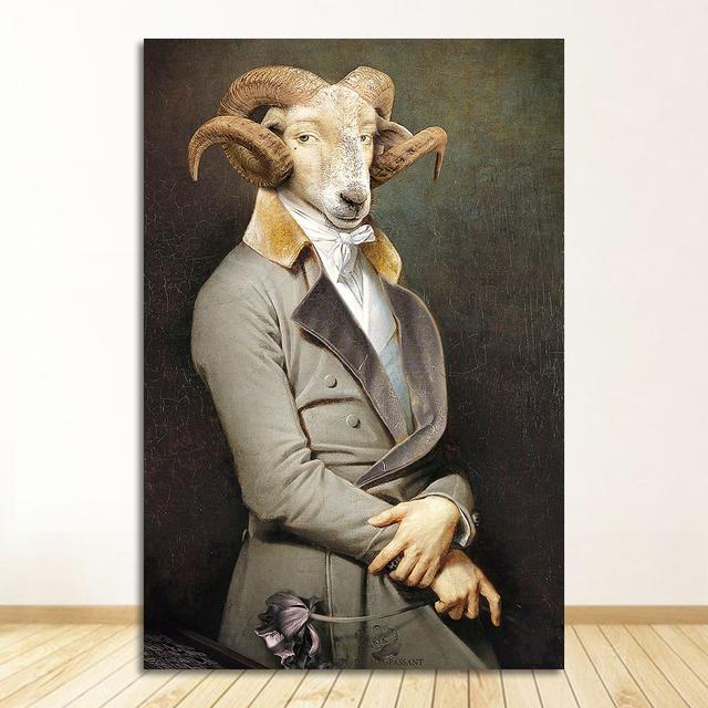 And Prints Earl of the Goat Canvas Paintings On The Wall Art Picture Wall Decoration Cuadro Nordic Retro Goat Canvas Art Posters