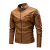 Color matching young men's leather jacket European and American leather top men's motorcycle leather jacket jacket
