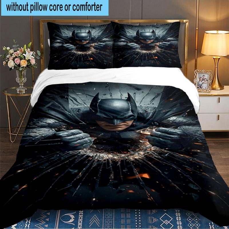 3PCS Breaks Through Bat Bedding set,Ideal For1pc Duvet Cover And 2pcs Pillowcases Perfect for Christmas gift,Ideal for Bedroom, Dormitory