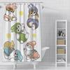 Cute Animal Characters Waterproof Shower Curtain - Fun and Whimsical Design with Cats,Sharks &Seals for a Playful Bathroom Decor