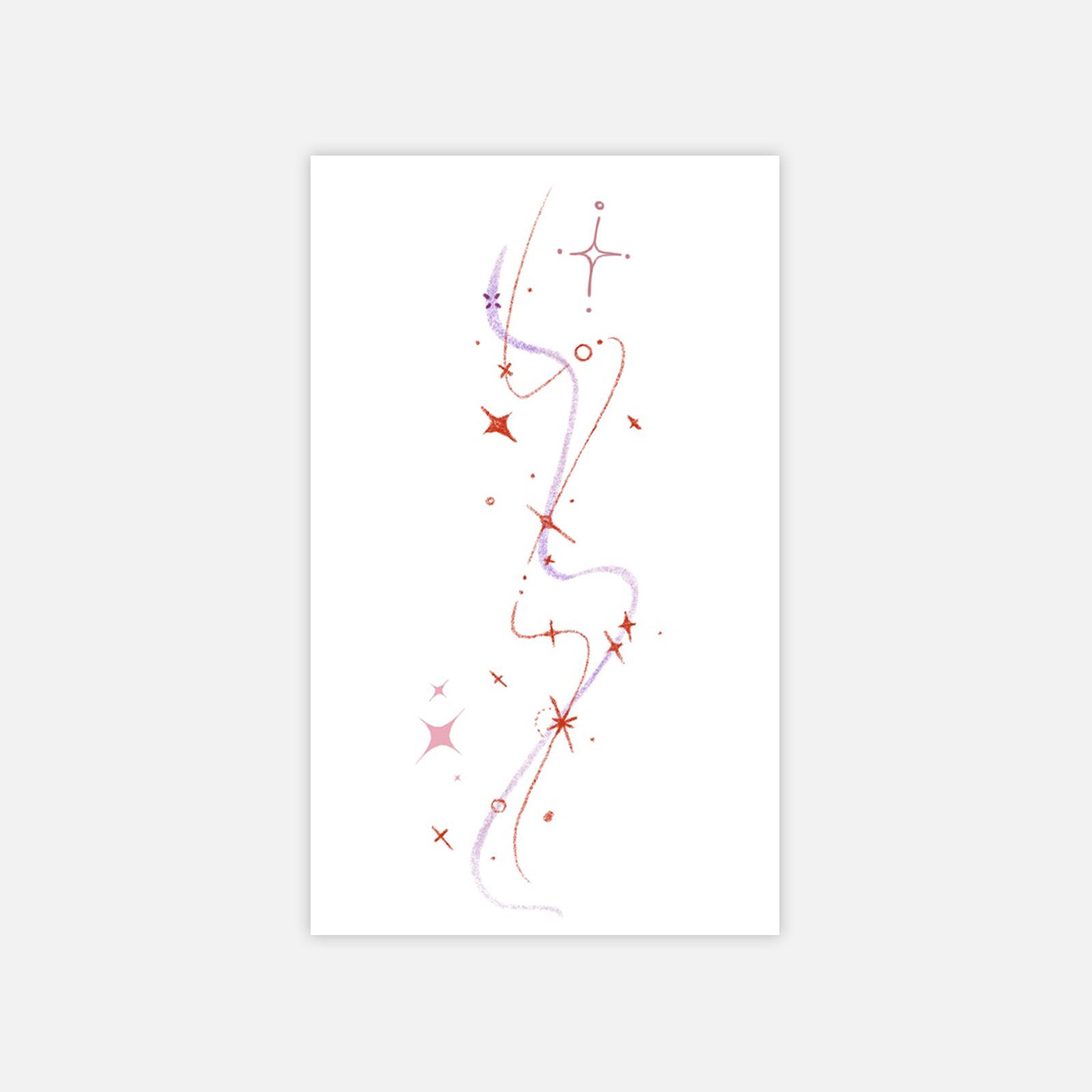 

Atmosphere Dream Nebula Tattoo Sticker, Advanced Sense Of Gradual Change Design, Waterproof And Wear-Resistant, Personalized Sticker 6*10