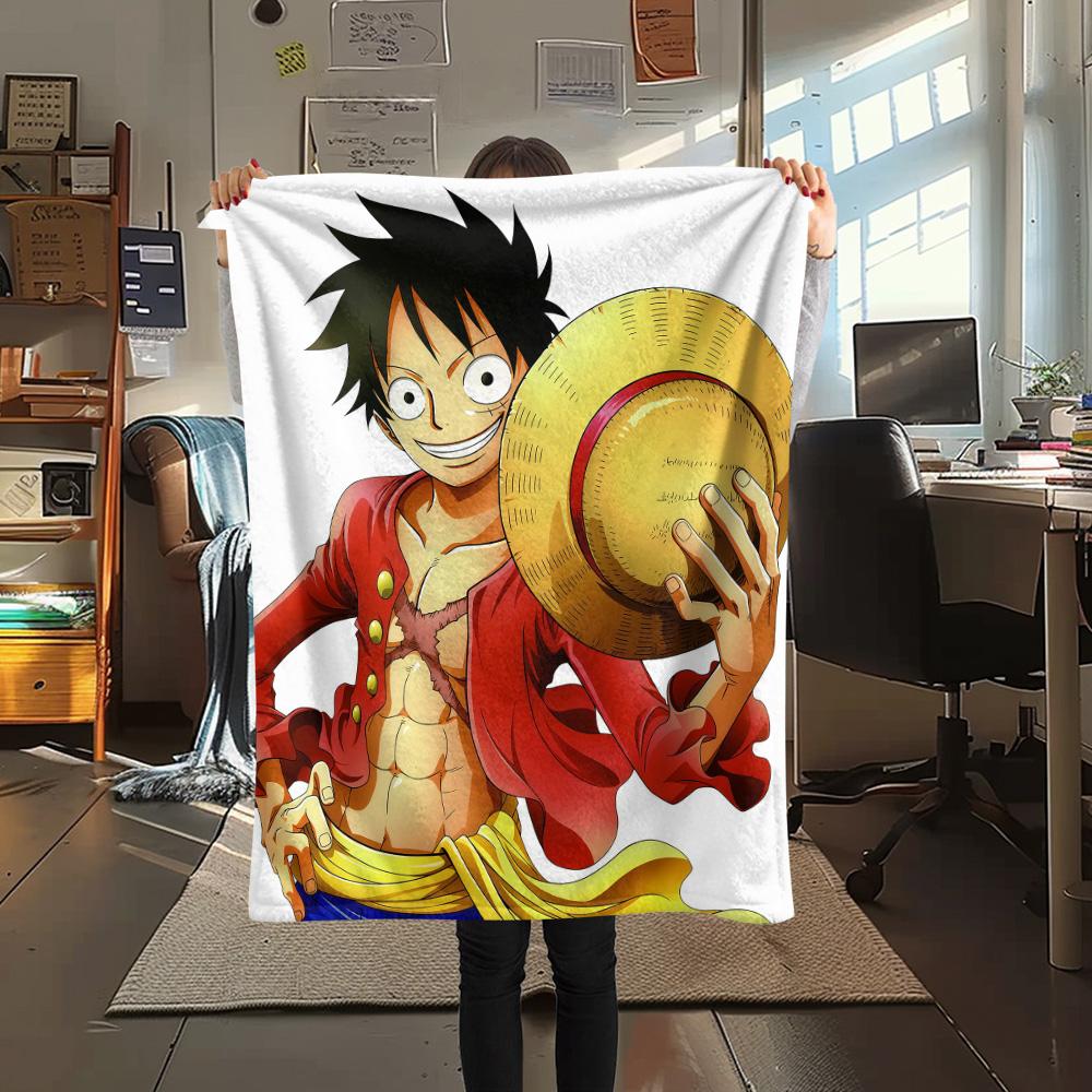 1pz Una Pezzo Monkey D Luffy Coperta in Flanella Fantasia Adatta a Tutte le Stagioni per Arredamento Casa Calore e Comfort Regali Regalo Festivo