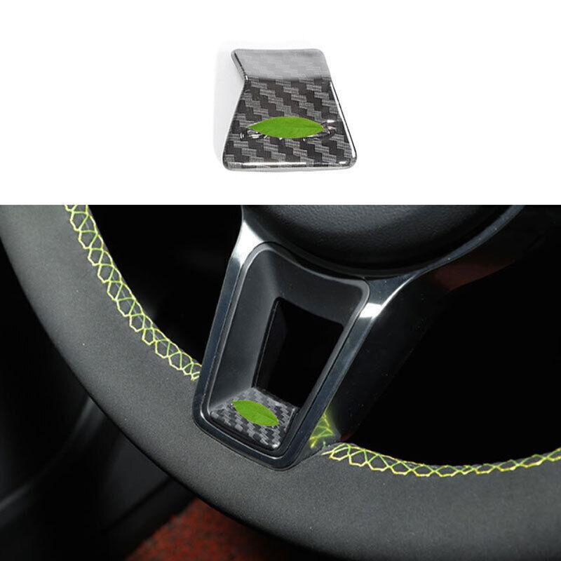 For Porsche Cayenne 2018- ABS Carbon Fiber Steering Wheel Decor Cover Trim