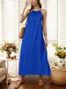 Women's Sleeveless Halter Tank Dress - Summer Style, Solid Color