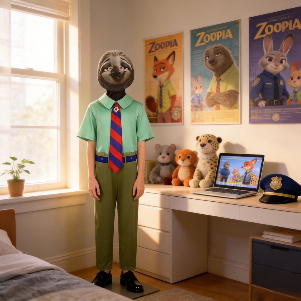 Zootopia Oficer Benjamin Lenivec Kostium Cosplay Dla Dzieci I Dorosłych Halloween Party Przebranie