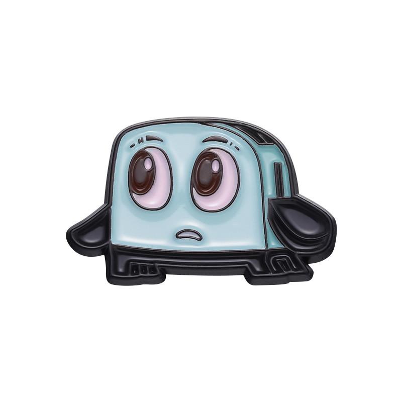 

Delightful New Spring 2024 Blue Toaster Brooch Creative Alloy Pin For Lovers Fashion