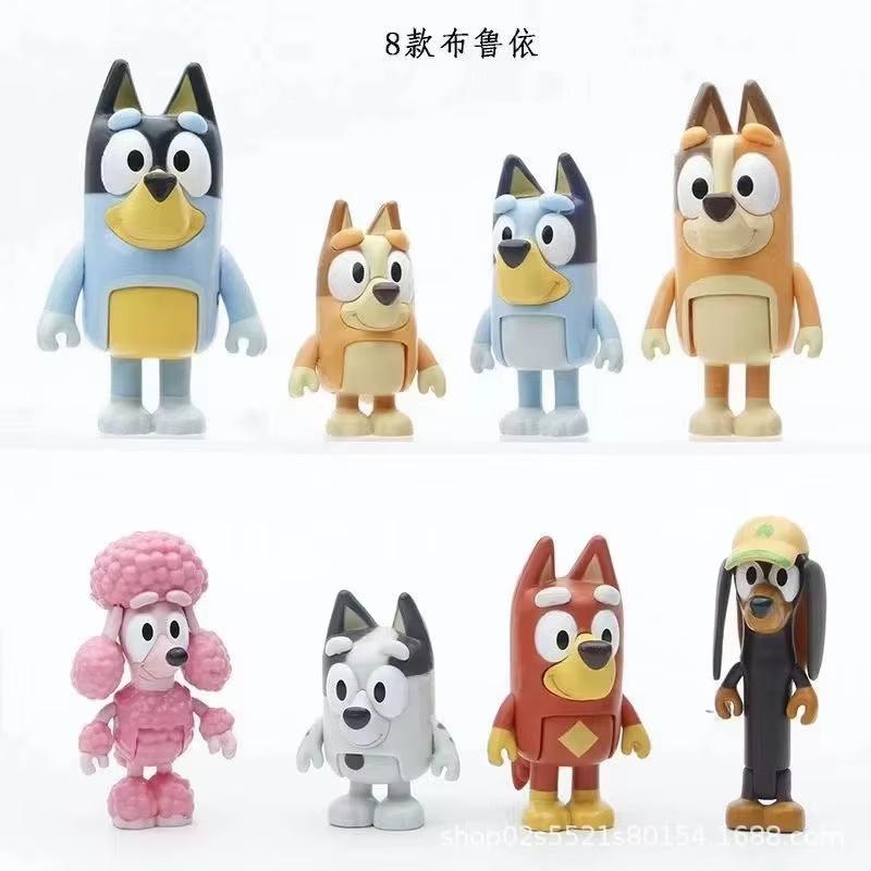 Bluey Family And Friends Action Figures 8 Pack Poseable Collectible Toys Kids Pretend Play Dolls Birthday Gift For Children 3+