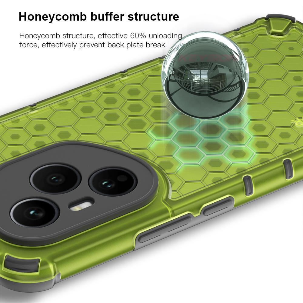 KEYSION Stoßfeste Panzerhülle für HONOR 400 Pro 5G Weiches Silikon+PC Transparentes Waben-Handy-Rückcover für Huawei Honor 400
