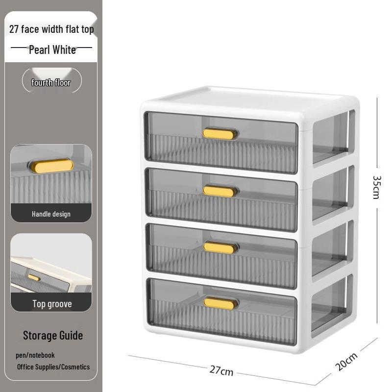 Transparent Large Capacity Cosmetic Storage Box with Drawers for Makeup, Jewelry, and Masks