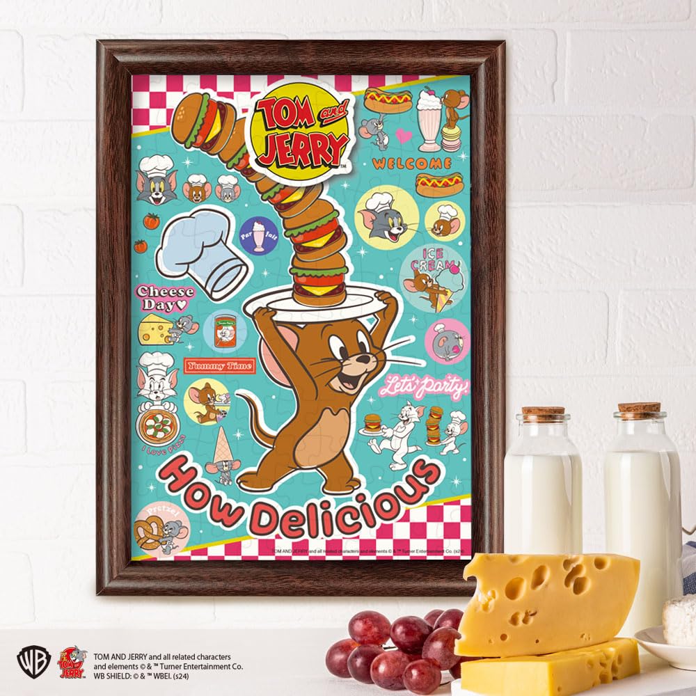 Tenyo in Jigsaw Puzzle Tom and Jerry American Diner with and Service Card (Tenyo) [Made Japan] 108-Piece (18.2x25.7cm) B-108-839 Glue, Spatula,