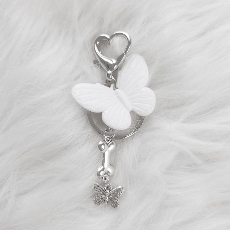 Bowknot Butterfly Charm Keyring Backpack Decoration Handmade Pendant Keyring Fashion Bag Charm Sweet Cool Keychain