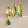 3PCS/Set Minimalist Hoop Earrings Round Shape Dainty Zircon Earrings Trendy Huggie Earrings  Wedding