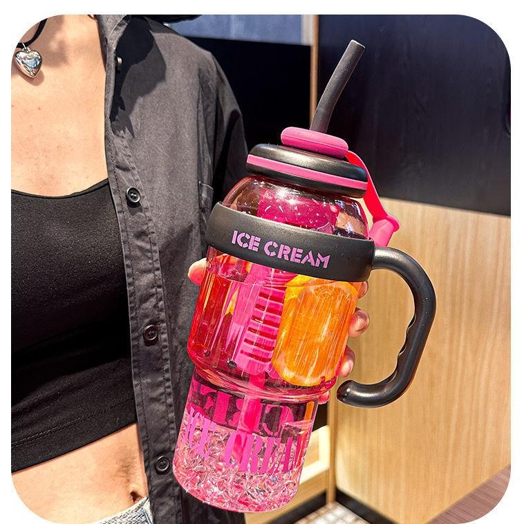 Large Capacity Sports Water Bottle Summer Drinking Water Cup Outdoor Travel Portable Gym Fitness Water Cup