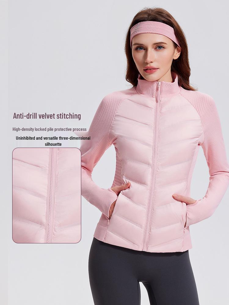 Women's Slim, Lightweight Sports Down Jacket - Body-Fitting, Goose Down Lined, Warm Outerwear for Autumn and Winter Running.